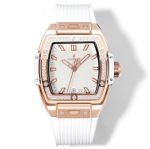 MS Factory Swiss Copy Hublot Spirit of Big Bang Rose Gold Diamond White Rubber Strap Watch 